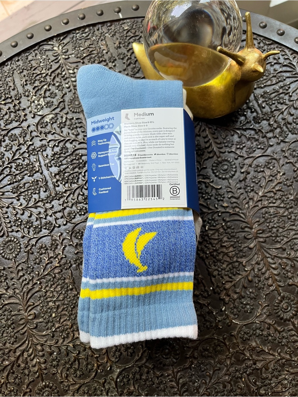 BOMBAS MINIONS 4 PACK CALF CREW SOCKS M UNISEX - Picture 6 of 11